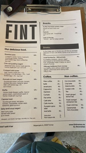   at FINT Kafé & Bar in Tromsoe
