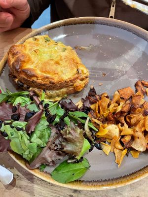 Half eaten cheese toasty - applewood cheese at Jasper's Coffee House in Keswick