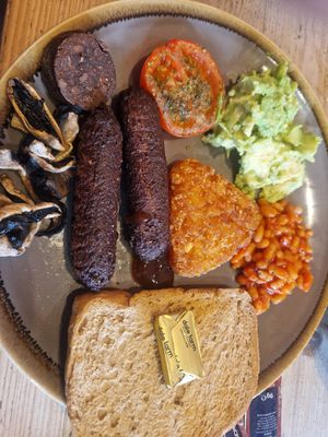 Vegan breakfast came with dairy butter at Jasper's Coffee House in Keswick