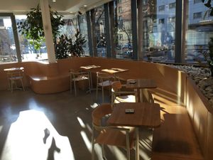 Seating inside at sweetgreen in New York City