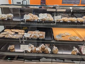 Bakery case with many vegan options at A Market Natural Foods in Newport