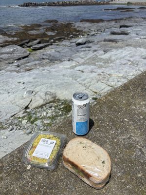 Tofu sandwich, curry tempeh salad  at A Market Natural Foods in Newport