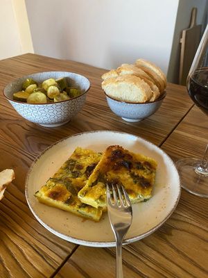 Cecina - zucchine at Cucineria L'Ortica Dolce in Sinalunga