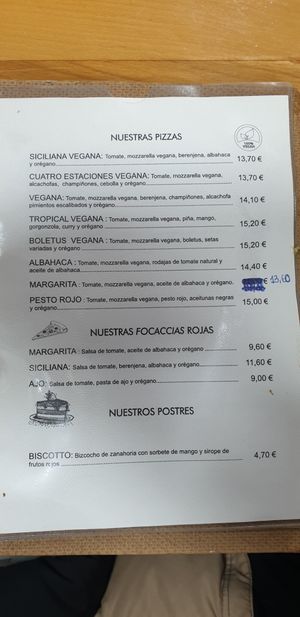 Carta vegana 2 at Chiarissimo Pasta y Pizza in Laredo