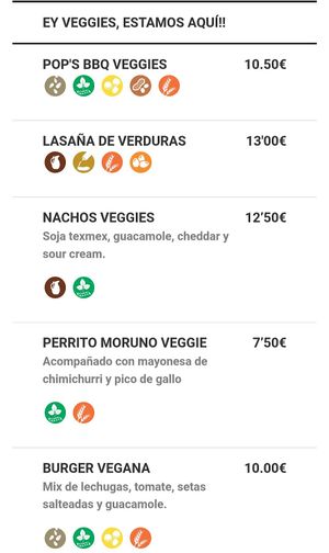 Recorte de la carta con las opciones at Atlantica Tapas-Bar in Villagarcia De Arosa