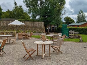 Outdoor seating at Hindelinis in Clitheroe