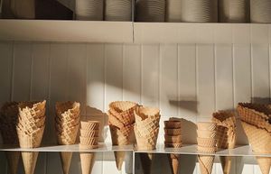 They have a vegan waffle cone option, you just have to ask  at Common Good Ice Cream Lounge in Abbotsford