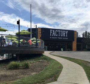 Lots of outdoor seating  at Factory in Johnson City