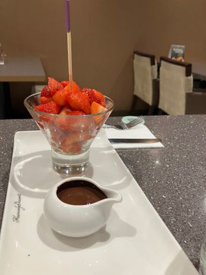 Perfect dream - strawberries and dark chocolate  at Heavenly Desserts in Nottingham