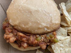 Tempeh Sloppy Joe at Garden Grille Cafe in Pawtucket