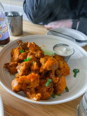 Buffalo sriracha cauliflower- this alone was worth the trip! at Garden Grille Cafe in Pawtucket