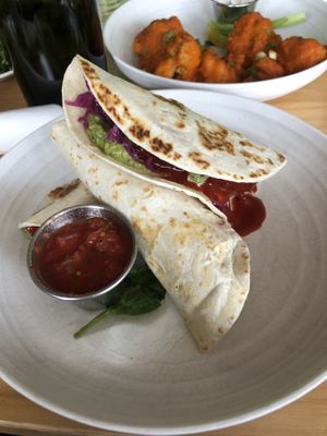 Korean tacos and Buffalo cauliflower   at Garden Grille Cafe in Pawtucket
