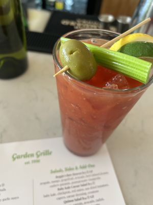 Great Bloody Mary.  at Garden Grille Cafe in Pawtucket