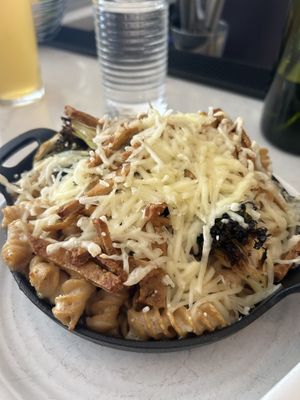 Mac and cheese with added “bacon” and broccoli.  at Garden Grille Cafe in Pawtucket