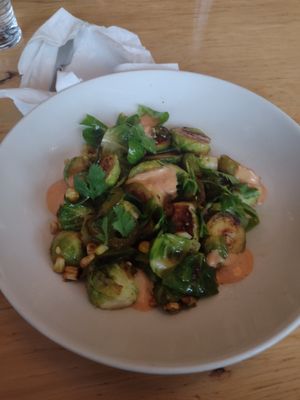 Brussel sprouts. Yum. at Garden Grille Cafe in Pawtucket