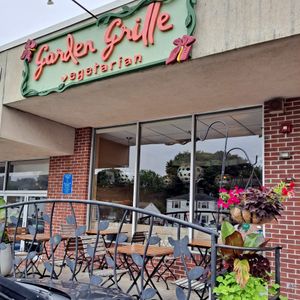 Lovely outdoor seating in front at Garden Grille Cafe in Pawtucket