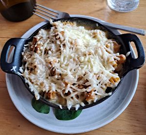 Vegan Mac & Cheese (soy-based cheese made in-house! 😋) at Garden Grille Cafe in Pawtucket