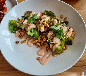 Pan-seared Brussels at Garden Grille Cafe in Pawtucket