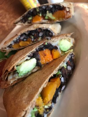Butternut Squash Burrito with Vegan Mozzarella  at Garden Grille Cafe in Pawtucket