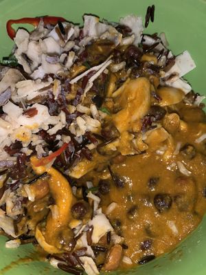 Eggplant curry special with coconut rice at Garden Grille Cafe in Pawtucket