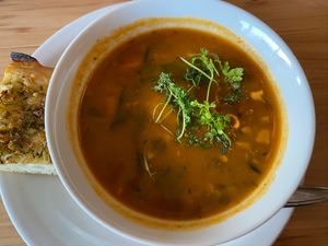 sweet potato chowder at Garden Grille Cafe in Pawtucket