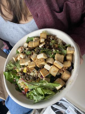 southwestern bowl with tofu- vegan at Harvest Kitchen in Greer