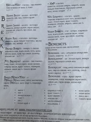 Menu   at The Endive Eatery in West Richland