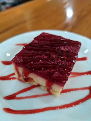 Our delicious Vegan Raspberry Delight! at Alcona Brew Haus in Harrisville