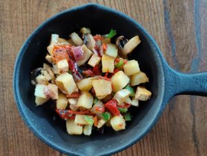 Tofu Hash for Brunch Saturday and Sunday 10 AM -1 PM at Alcona Brew Haus in Harrisville