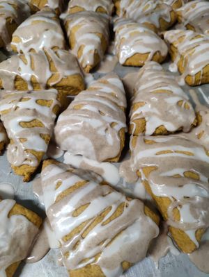 Made some yummy Vegan Pumpkin Scones for Brunch!   at Alcona Brew Haus in Harrisville