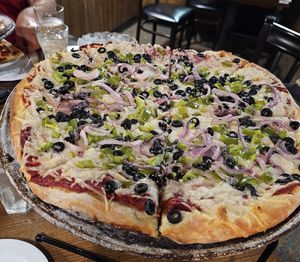 Vegan "Build Your Own" pizza at Alcona Brew Haus in Harrisville