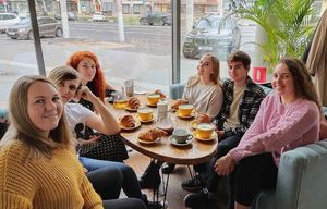 Veganki v Tule subscribers brunch: tasting vegan croissants, banana milk matcha latte and having a great time 🦄  at Veganki v Tule in Tula