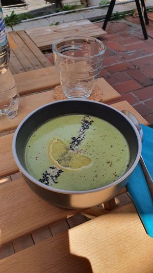 Broccoli soup at Zelena Sredina in Sarajevo