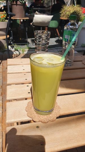 Apple juice at Zelena Sredina in Sarajevo