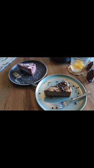Hazelnut Cake, Rasberry Cheesecake at Zelena Sredina in Sarajevo