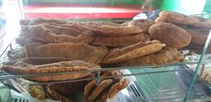 Yellow split peas or lentils dahls, fry bakes and akwas at Alor in Soufriere