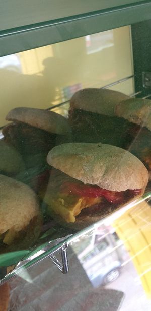 Tofu burger when available at Alor in Soufriere