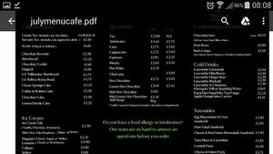 Menu at Clock Tower Cafe in Morpeth