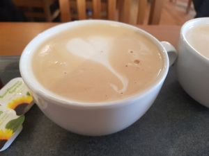 Decaf butterscotch soya latte 😋 at Clock Tower Cafe in Morpeth