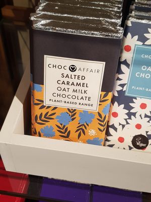 Vegan chocolate at Wallington Hall gift shop at Clock Tower Cafe in Morpeth