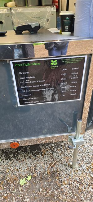 Pizza menu at Clock Tower Cafe in Morpeth