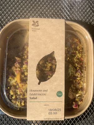 Houmous and falafel salad  at Clock Tower Cafe in Morpeth