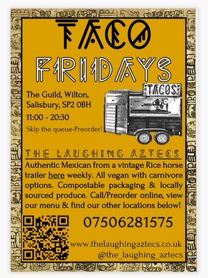 Come join us at The Guild in Wilton on Friday (check our website for update on dates) at The Laughing Aztecs in Salisbury