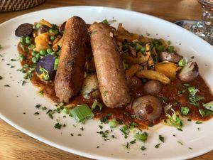 Seasonal Vegan Currywurst  at Mountain Brauhaus in Gardiner