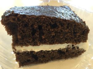 Chocolate cake with frosting. Not too sweet, light and fluffy. at Loving Hut in Arlington