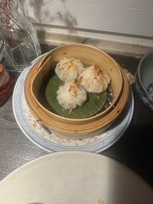 Mushroom dumplings  at Aura Dimsum Lab in Lisbon