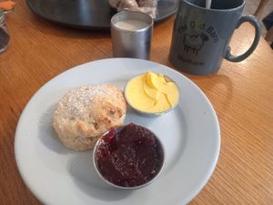 Vegan cream tea at The Old Barn Tearoom in Malham