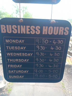 Opening hours at The Old Barn Tearoom in Malham