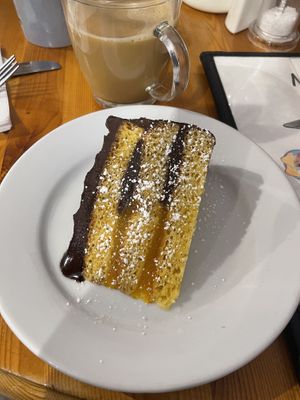 Chocolate Jaffa cake.   at The Old Barn Tearoom in Malham