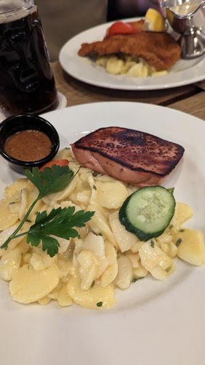 Vegan meatloaf at Hofbrau Wirtshaus in Berlin